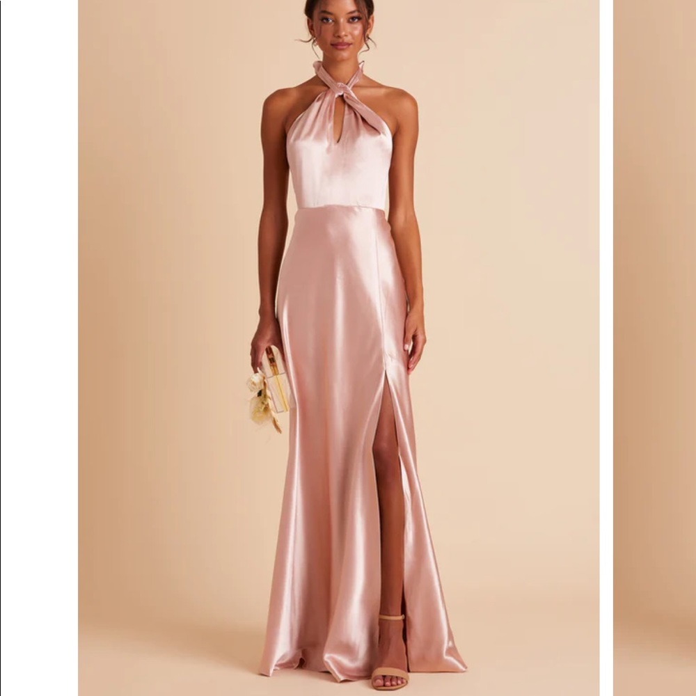 Womens bridesmaid dress birdygrey size m Hollywood glam rose gold worn once